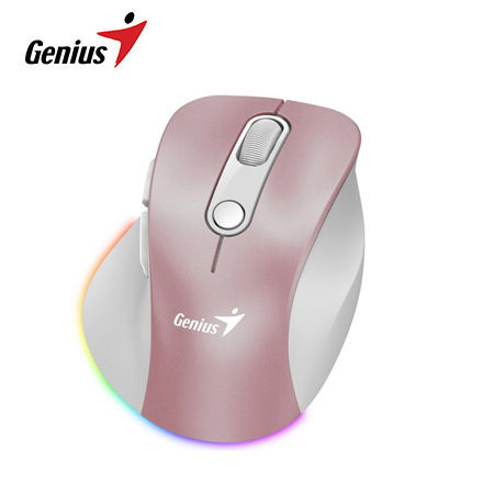 MOUSE GENIUS ERGO 9000S PRO DUAL RECARGABLE WIRELESS/BT 6-BOT SILENT RGB PINK (31030039403)